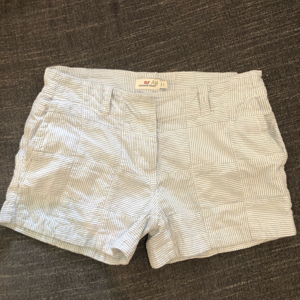 Vineyard Vines Blue Seersucker Women’s Shorts - Picture 2 of 8